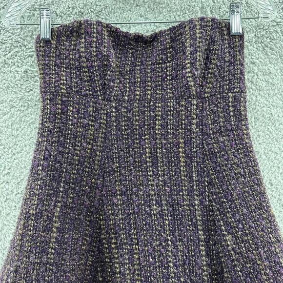 Nanette Lepore Size 0 Purple Strapless Dress Wool Blend Lined Formal Party - Picture 2 of 12